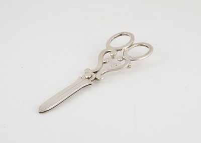 Lot 76 - Pair of Antique Dutch Silver grape scissors,...