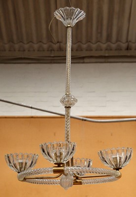 Lot 314 - A 1940s MURANO CHANDELIER, with rope twist...