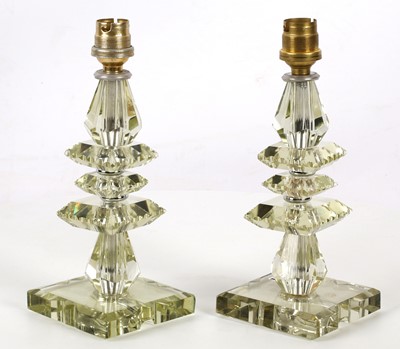 Lot 344 - A PAIR OF 1950s FRENCH TABLE LAMPS,  in green...