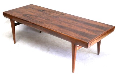 Lot 352 - A DANISH 1960s ROSEWOOD COFFEE TABLE, with a...