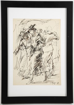 Lot 429 - MAURICE MAZO (FRENCH 1901-1989), 'People in a...