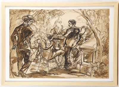 Lot 432 - MAURICE MAZO (FRENCH 1901-1989), 'People in...