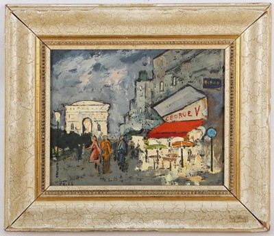 Lot 410 - A 1960's oil on canvas, depicting L'Arc de...