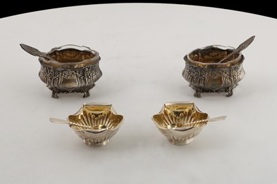 Lot 24 - Pair of Antique Victorian Sterling Silver salt...