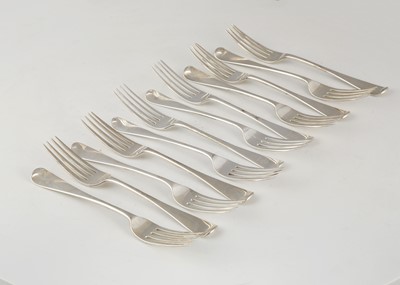 Lot 32 - Set of 12 Antique Victorian Sterling Silver...