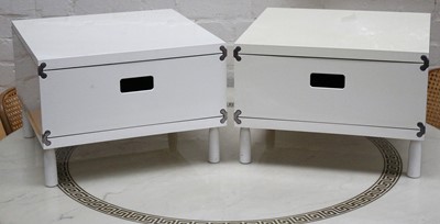 Lot 527 - A PAIR OF MODERN ITALIAN BEDSIDE CABINETS,...