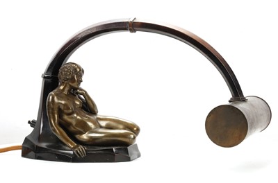 Lot 480 - AN EARLY 20TH CENTURY BRONZE NUDE FIGURAL...