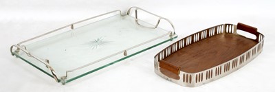 Lot 468 - A CONTINENTAL ART DECO, CHROME AND GLASS TRAY,...