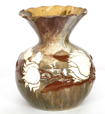 Lot 520 - SIR EDMUND ELTON 'sunflower' pottery vase of...