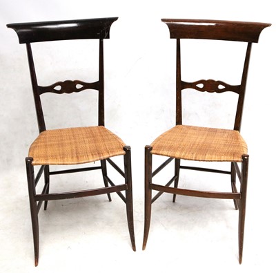Lot 541 - A PAIR OF 1950s CHIAVARI CHAIRS, in stained...