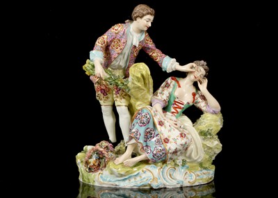 Lot 224 - A LARGE CONTINENTAL PORCELAIN FIGURE GROUP,...