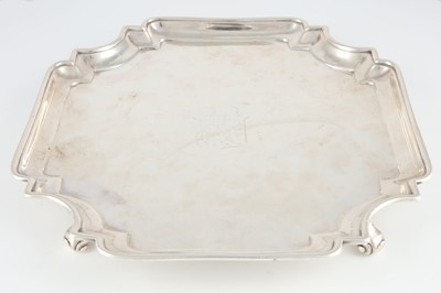 Lot 28 - Antique George II Sterling Silver Salver /...