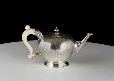 Lot 90 - Antique George I Sterling Silver bullet teapot...