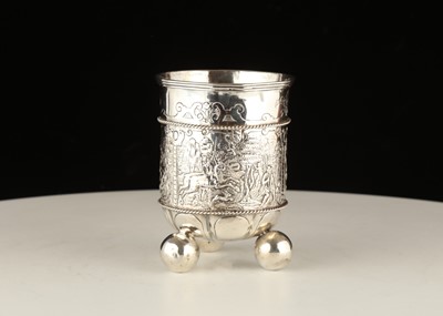 Lot 116 - Antique 18th Century style German silver cup,...