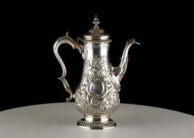 Lot 93 - Antique George III Sterling Silver coffee pot...