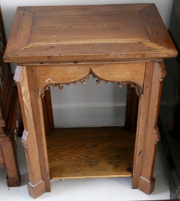 Lot 817 - Gothic revival oak hall stand, niche...