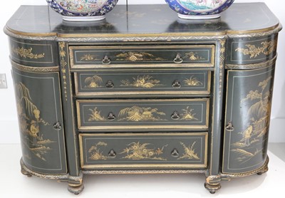 Lot 834 - A decorative black lacquered and chinoiserie...