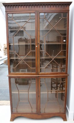 Lot 833 - A mahognay display cabinet in Georgian style,...