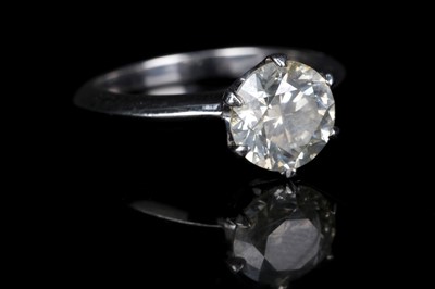 Lot 161 - A Platinum and Diamond solitaire engagement...