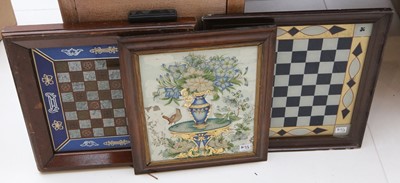 Lot 317 - Reverse glass painting, study of a fountain...