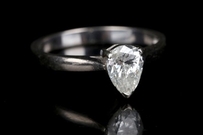 Lot 168 - An 18ct white gold and pear cut Diamond...