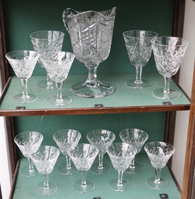 Lot 156 - Richardson lattice cut crystal wine glasses...