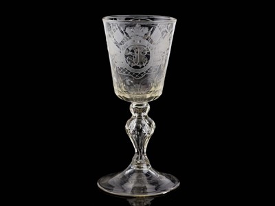 Lot 229 - AN IMPRESSIVE RUSSIAN ENGRAVED ROYAL GOBLET,...