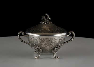 Lot 63 - Antique Italian Silver sugar bowl with lid,...