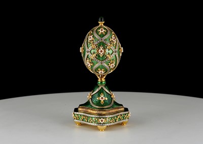 Lot 45 - Sterling Silver & enamel musical Imperial Egg...