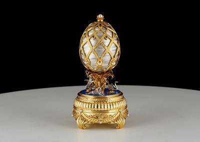 Lot 47 - Sterling Silver & enamel musical Imperial Egg...