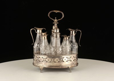 Lot 167 - Antique George III Sterling Silver cruet stand...