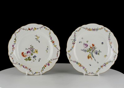 Lot 213 - A PAIR OF MEISSEN PLATES, mid 18th century,...