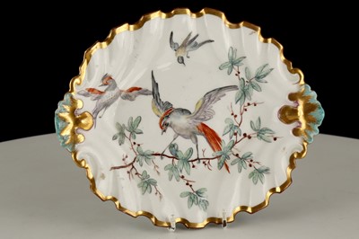 Lot 201 - A FINE CHELSEA ORNITHOLOGICAL DISH, circa 1756-...