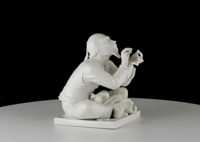 Lot 220 - A MEISSEN BLANC-DE-CHINE MODEL OF 'SCHNEIDER...