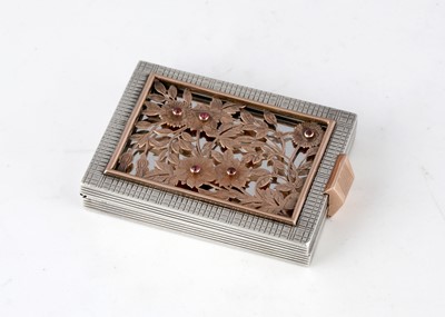 Lot 38 - Vintage Sterling Silver and Rose Gold compact...