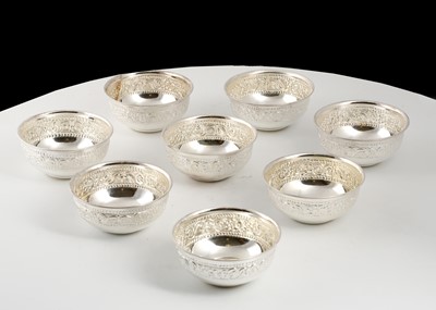 Lot 140 - Eight modern Indian Sterling Silver miniature...