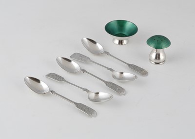 Lot 176 - Vintage Danish Sterling Silver cruet set,...