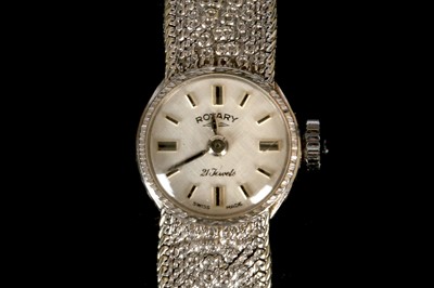 Lot 251 - A ladies 9ct white gold 'Rotary' dress watch,...