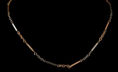 Lot 680 - An antique 18ct gold and platinum watch chain,...