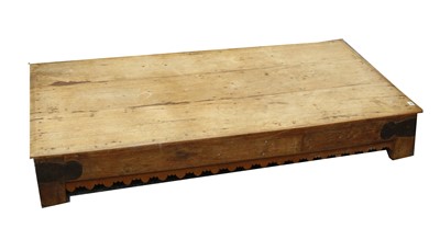 Lot 803 - An Indian / Middle East plank top coffee table,...