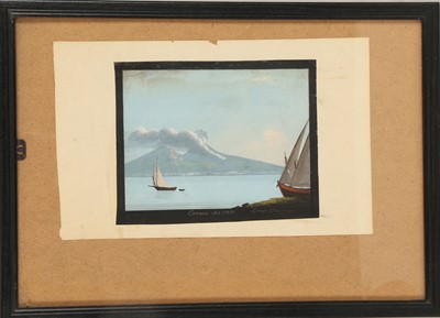 Lot 721 - 'The Bay of Naples with Vesuvius'. Gouache on...