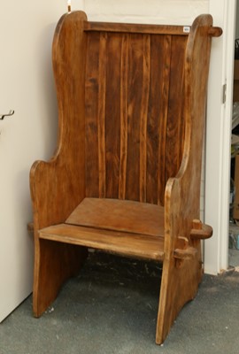 Lot 826 - A French rustic elm porter's chair.