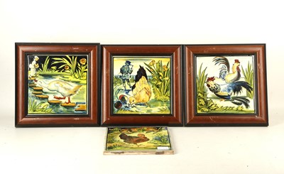 Lot 702 - A set of 4 19th Century French tiles (3...