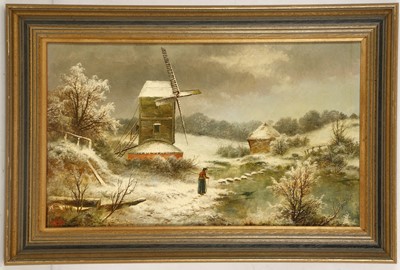 Lot 735 - E. Songstasse, 19th century. 'Old Mill, Essex'....