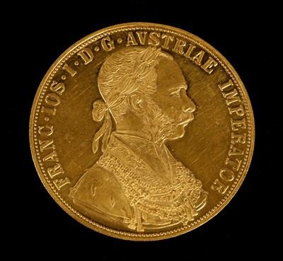 Lot 784 - A 1915 4 Ducat gold coin, Austrian,...