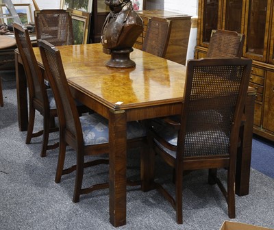 Lot 845 - A contemporary Colonial dining suite, burr...