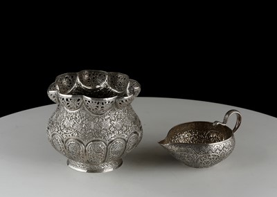 Lot 137 - Antique Indian Silver Kashmir Silver milk /...