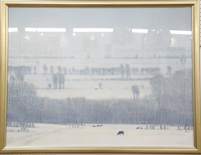 Lot 859 - Unsigned, landscape, a winter's morn across...