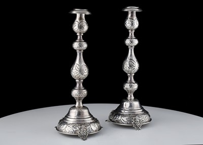 Lot 844 - Pair of Antique George V Judaica Sterling...