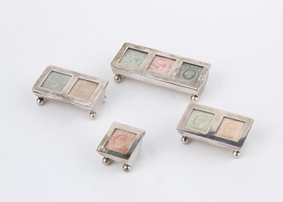 Lot 624 - Four Antique Edwardian Sterling Silver stamp...